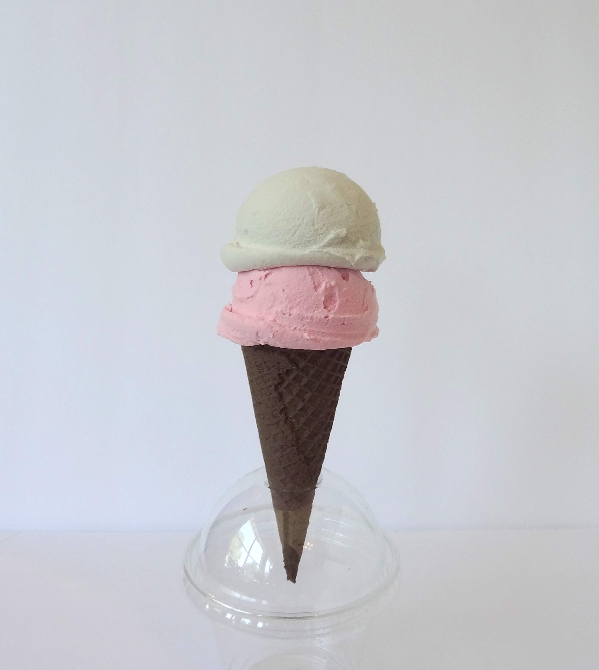Fake Ice Cream Faux Double Scoop Waffle Cone - Realistic Food Prop for Photography, Party Decor & Gift Ideas | Perfect for Dessert Displays, Photo Shoots & Themed Events