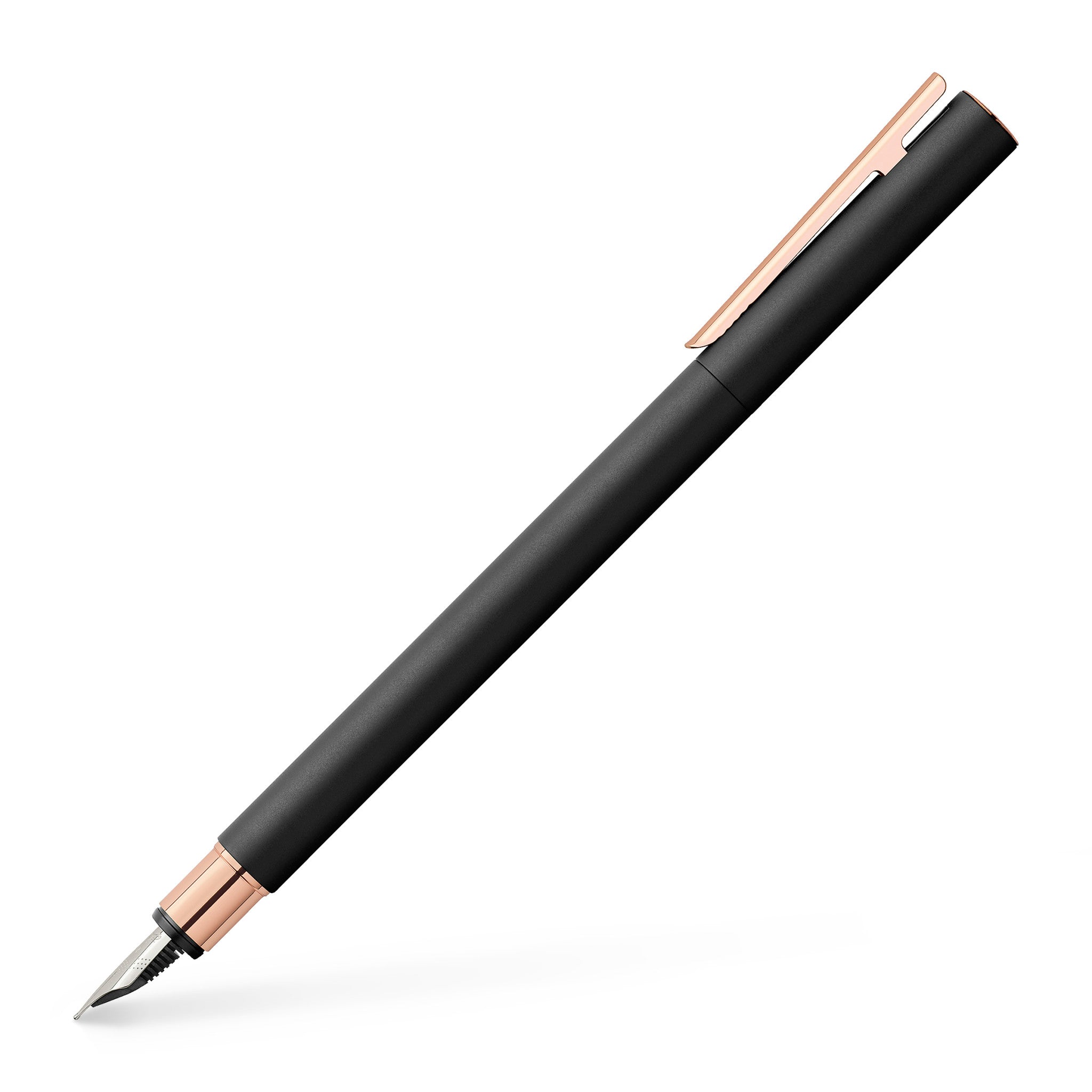 Premium NEO Slim Fountain Pen - Elegant Black Matte & Rose Gold Design for Writing, Calligraphy, and Gift Giving