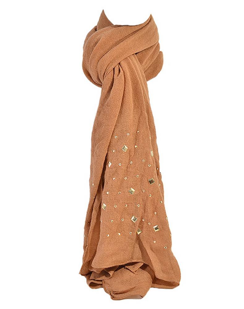 Women's Fashion Studded Scarf - Stylish Winter Accessory for Casual Outfits and Evening Events