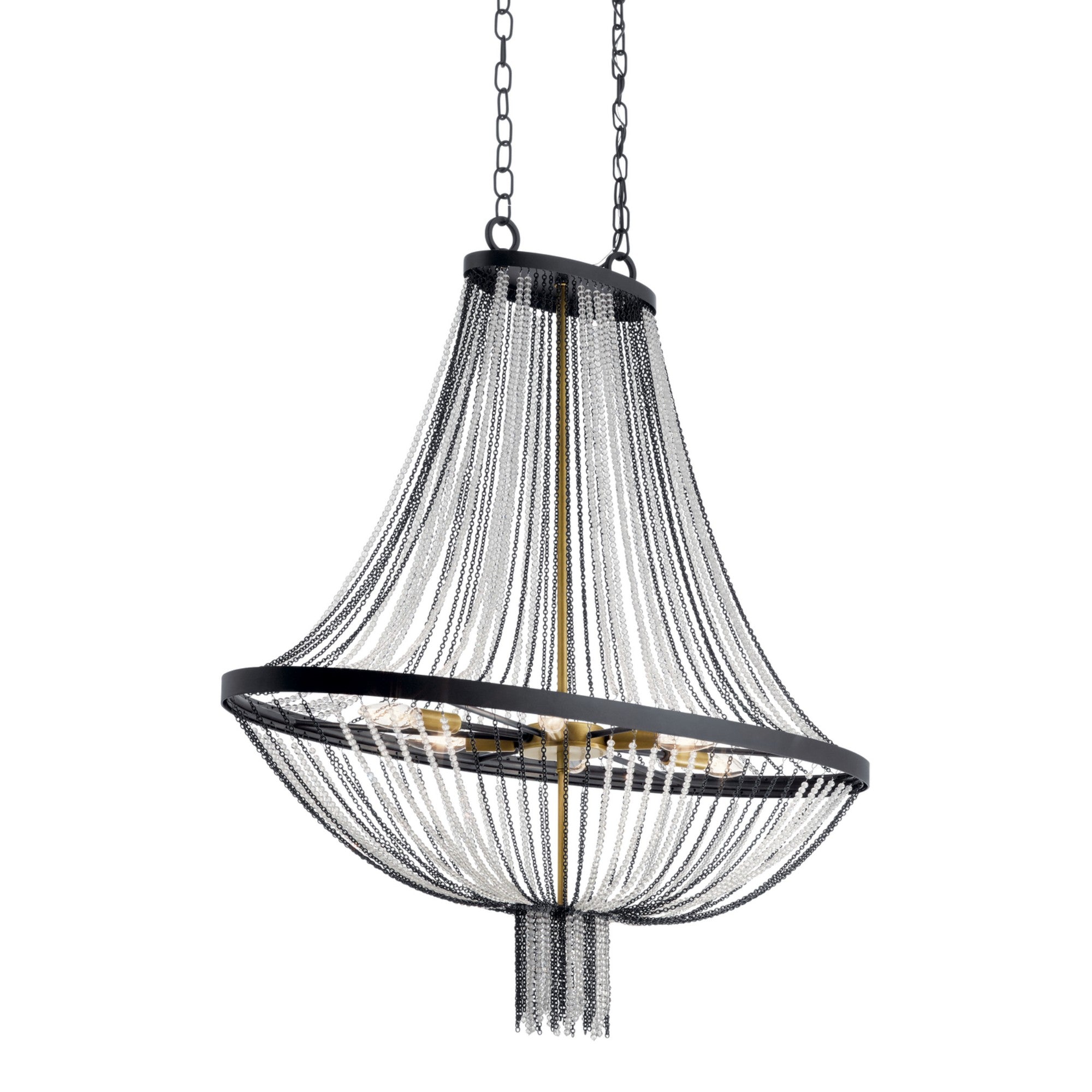 Alexia 36 Inch 6-Light Black Chandelier - Modern Ceiling Light Fixture for Dining Room, Bedroom or Living Room Decor