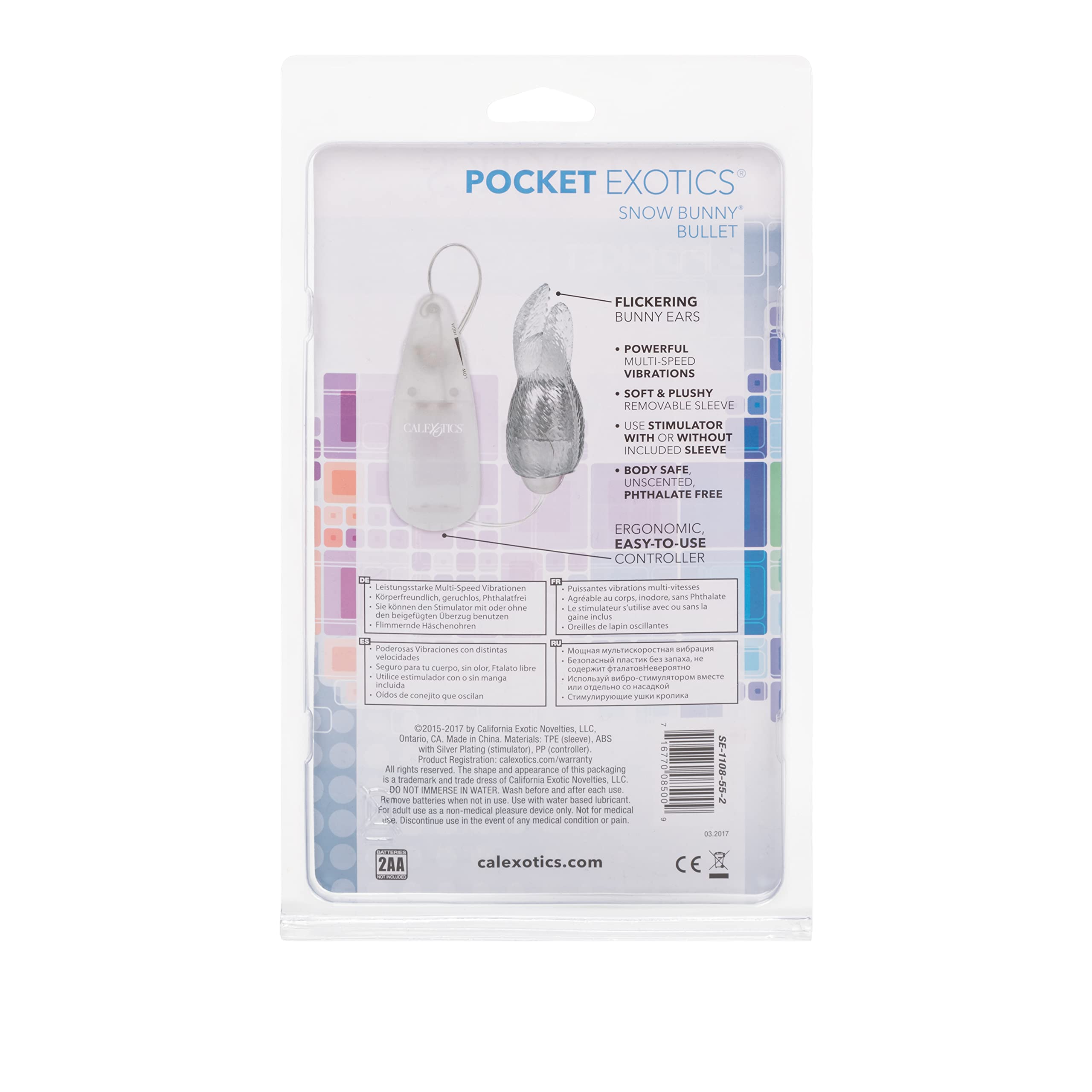 CalExotics Pocket Exotics Bunny Bullet Vibrator with Rabbit Tickler - Rechargeable Mini Vibrating Egg for Women & Couples - Waterproof Clitoral & G-Spot Stimulator - Perfect for Travel, Foreplay & Solo Play