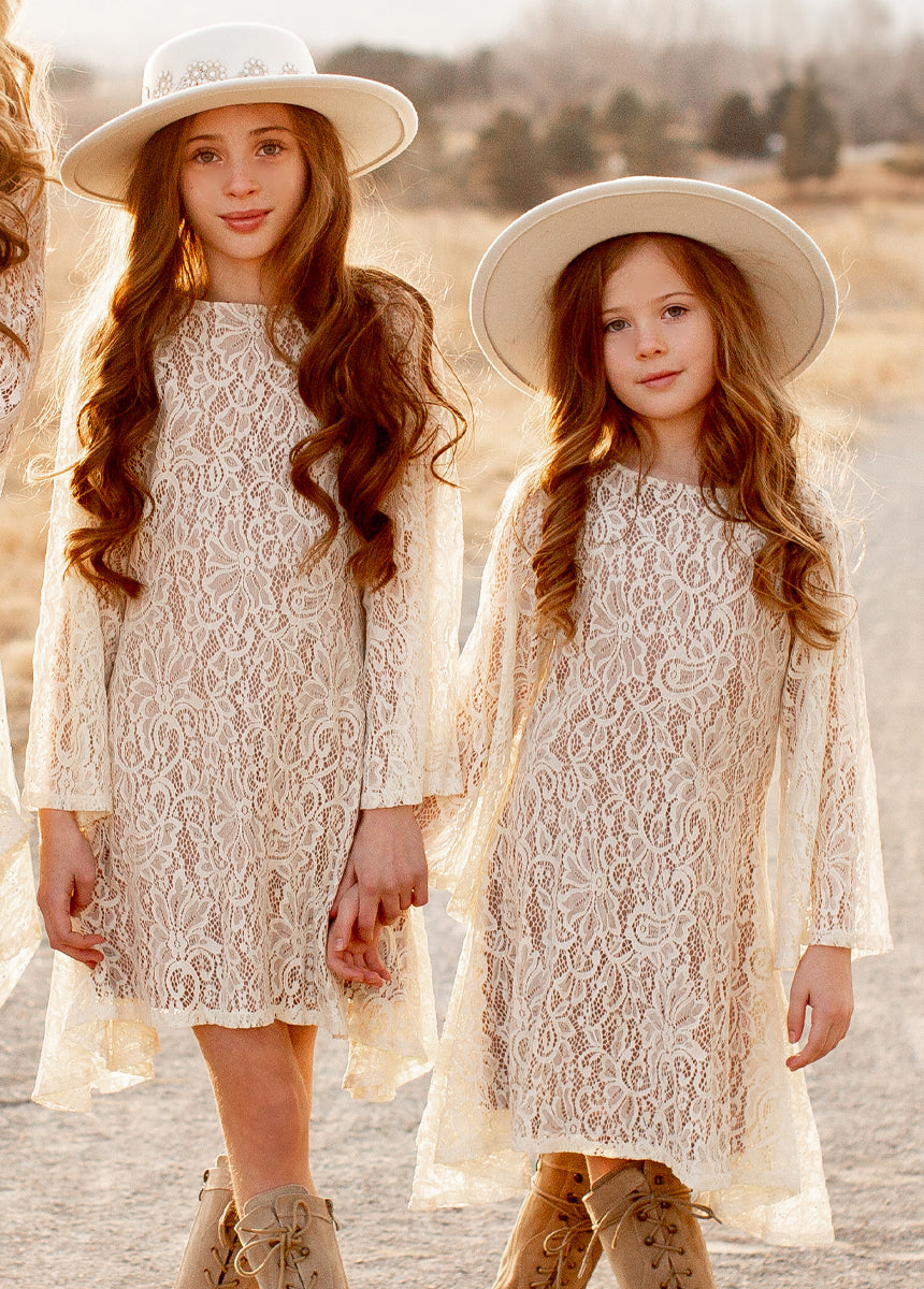 Elegant Cream Gael Dress for Women | Flowy Midi Dress with V-Neck & Floral Embroidery | Perfect for Weddings, Parties & Date Nights