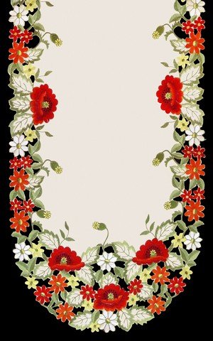 Red Poppy Oblong Tablecloth 44