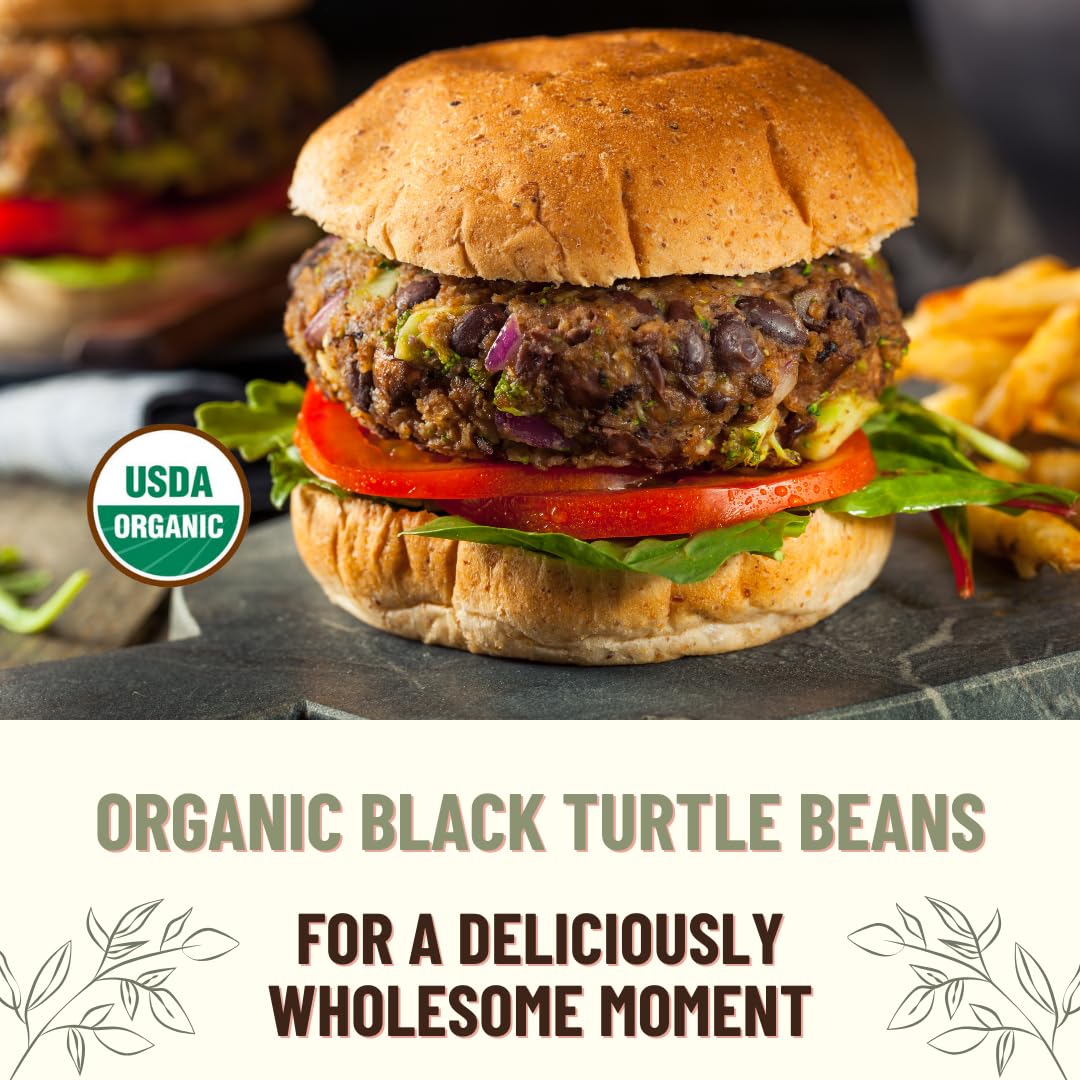USDA Certified Organic Bulk Black Beans - 40 lbs | Non-GMO, Vegan, Plant-Based Protein & Fiber | Perfect for Soups, Stews & Meal Prep