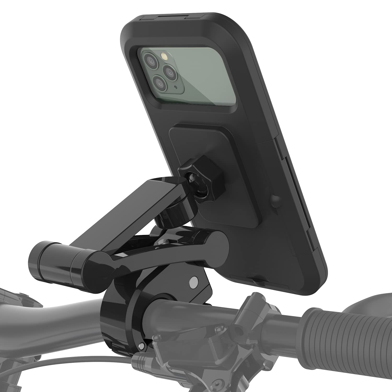 **Punkcase Waterproof Bike Phone Mount Holder - Universal Adjustable Handlebar Stand for iPhone, Samsung, Android Phones up to 6.7