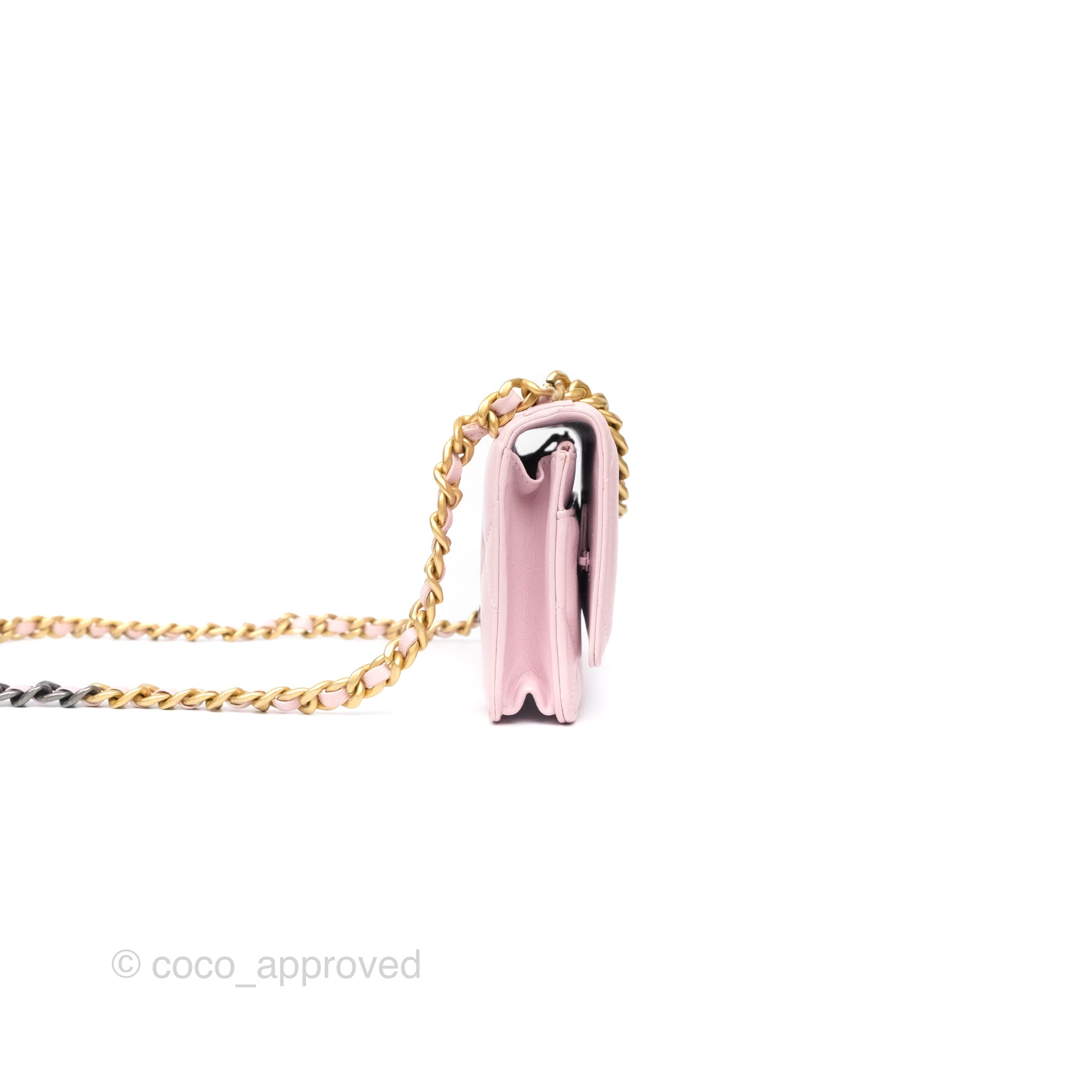 Chanel 19 Wallet on Chain WOC Light Pink Lambskin Mixed Hardware Bag - Luxury Crossbody Purse for Women | Perfect for Date Night, Shopping & Evening Events