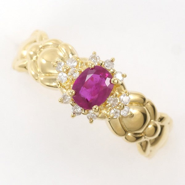 18K Yellow Gold Ruby and Diamond Ring for Women - Elegant Engagement, Wedding, Anniversary Gift - Perfect for Special Occasions and Everyday Luxury