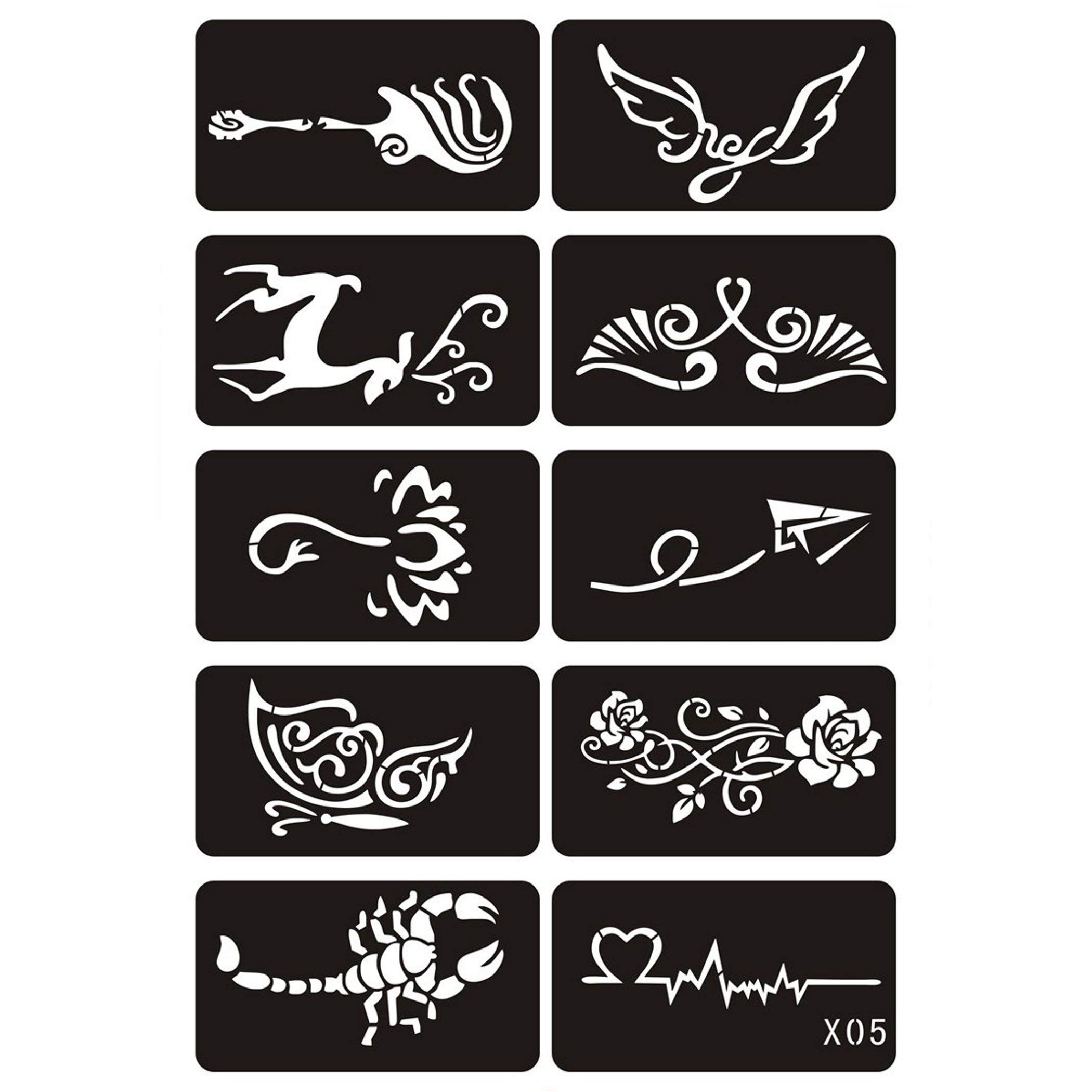 Premium Henna Stencils for Hands, Body, Fingers & Face | Mehndi Tattoo Stickers for Women, Girls & Kids | Pack of 2 Designs (NIV-307) | Perfect for Weddings, Festivals & DIY Body Art