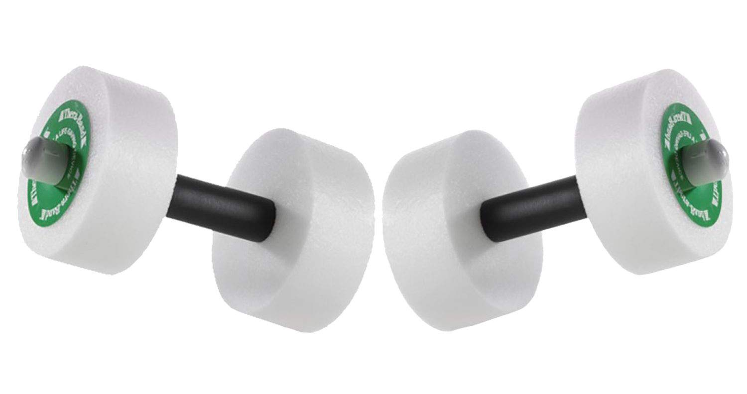THERABAND Water Weights - Aquatic Dumbbells for Pool Fitness & Water Aerobics | 2 Foam Weights with Padded Grip for Swimming, Therapy & Aqua Training | Medium Resistance Green Pool Exercise Equipment | Perfect for Home Pools, Rehab & Senior Water Workouts