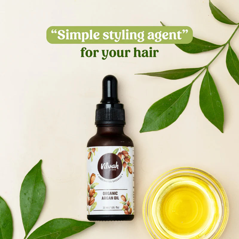 Pure Organic Argan Oil for Hair & Skin - 100% Natural Cold Pressed Moroccan Argan Oil - Best for Hair Growth, Dry Scalp, Face Moisturizer & Anti-Aging - Perfect for Daily Beauty Routine & DIY Hair Treatments