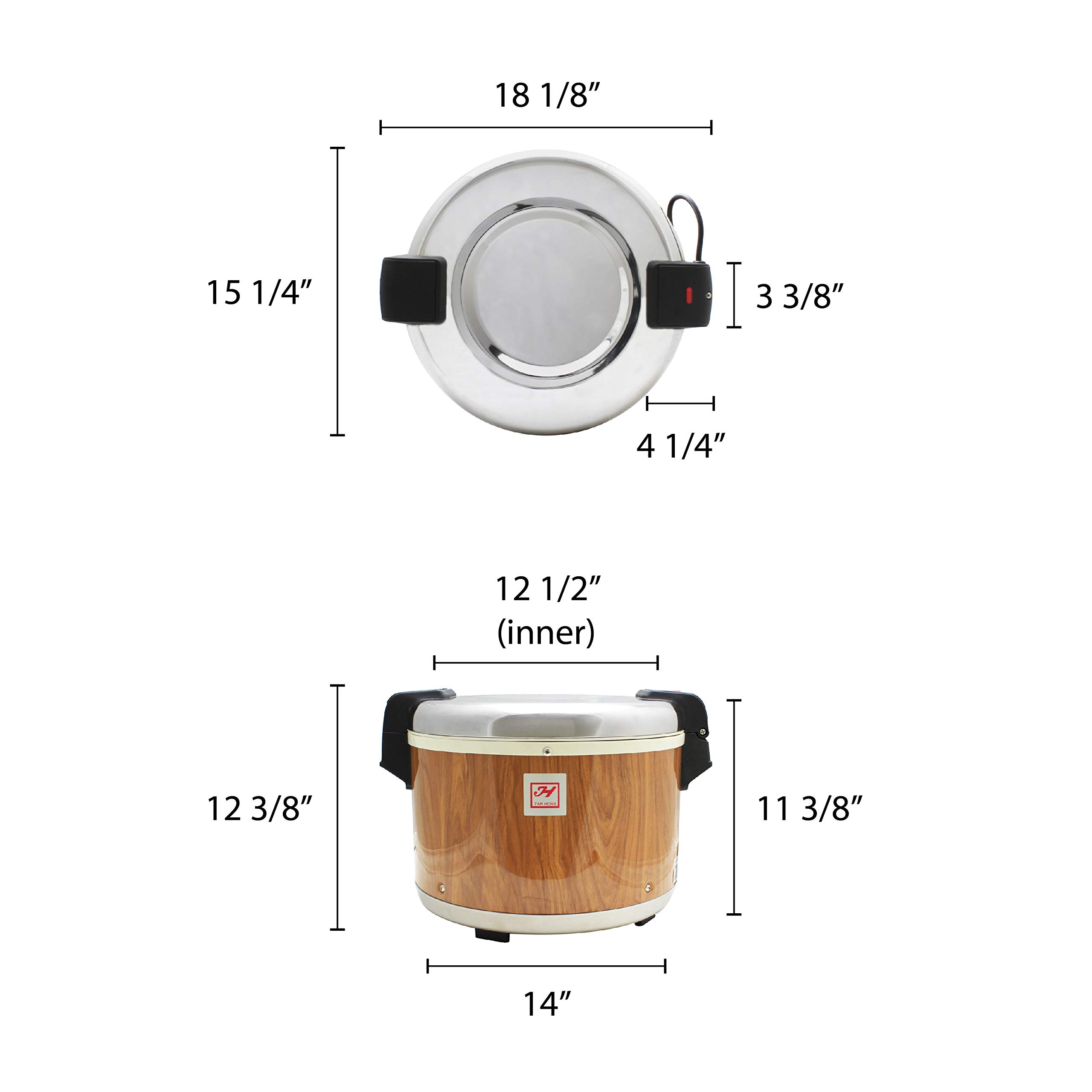 30 Cup / 60 Bowl Electric Commercial Rice Warmer with Wood Grain Design - Perfect for Restaurants, Catering & Buffets (Not a Rice Cooker) - Keep Rice Warm for Hours at Events, Parties & Large Gatherings