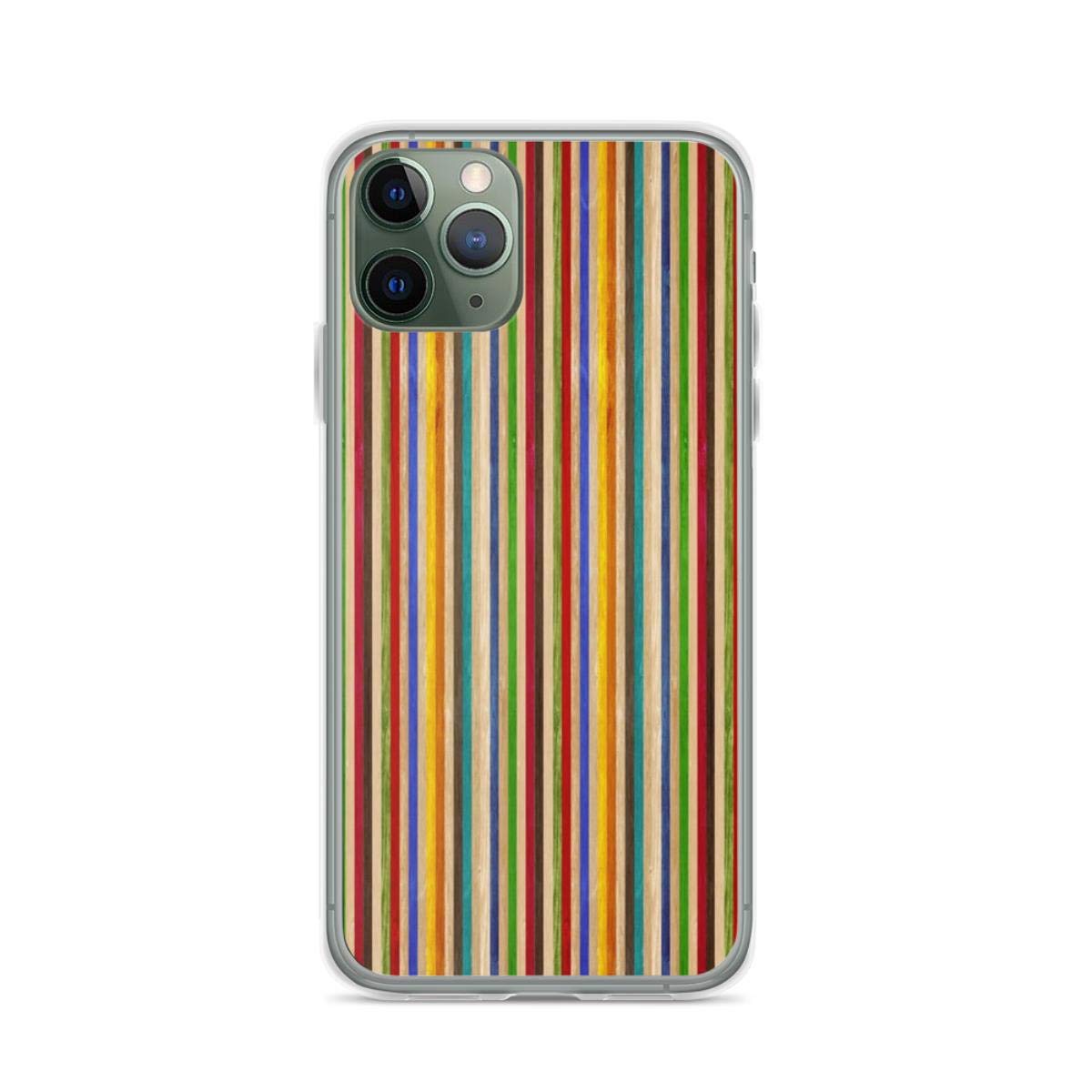Eco-Friendly Recycled Skateboard Rainbow Texture Phone Case for iPhone 15/14/13/12/11/X/Xs/Xr/8/7/6/6s Plus/Pro Max - Durable Protective Cover for Outdoor Activities & Daily Use