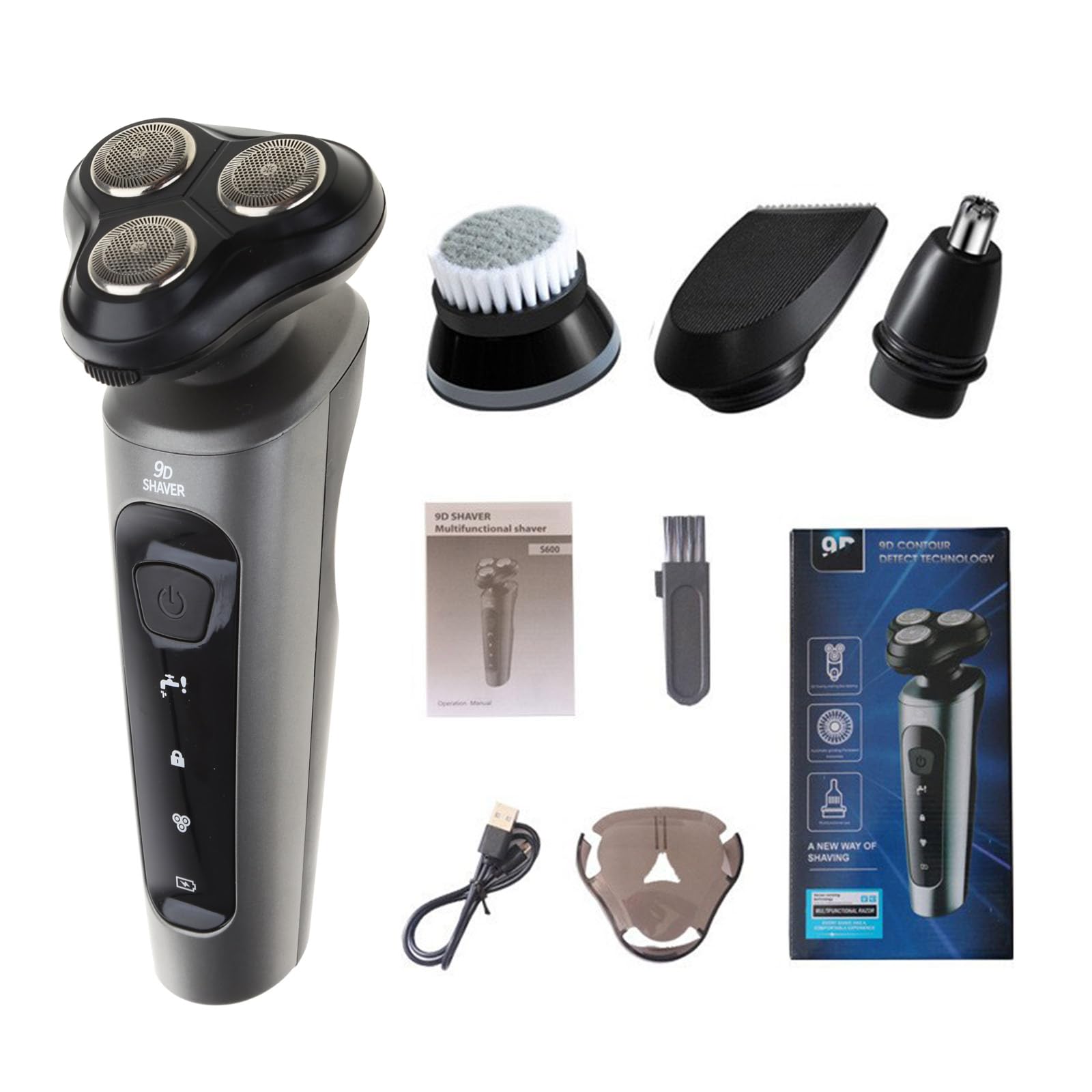 Rechargeable Men's Electric Shaver - Portable Beard Trimmer for Travel & Daily Grooming | Waterproof Shaving Machine for Home, Office & Gym Use