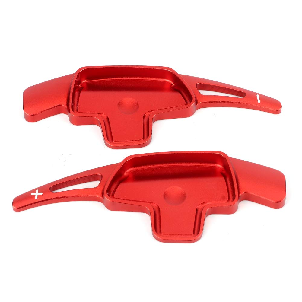 KIMISS Red Steering Wheel Paddle Shift Extension - Compatible with Mercedes-Benz CLA CLS GLA - Aluminum Alloy Gear Shifter Trim for Enhanced Driving Performance - Perfect for Racing & Sporty Interior Decoration