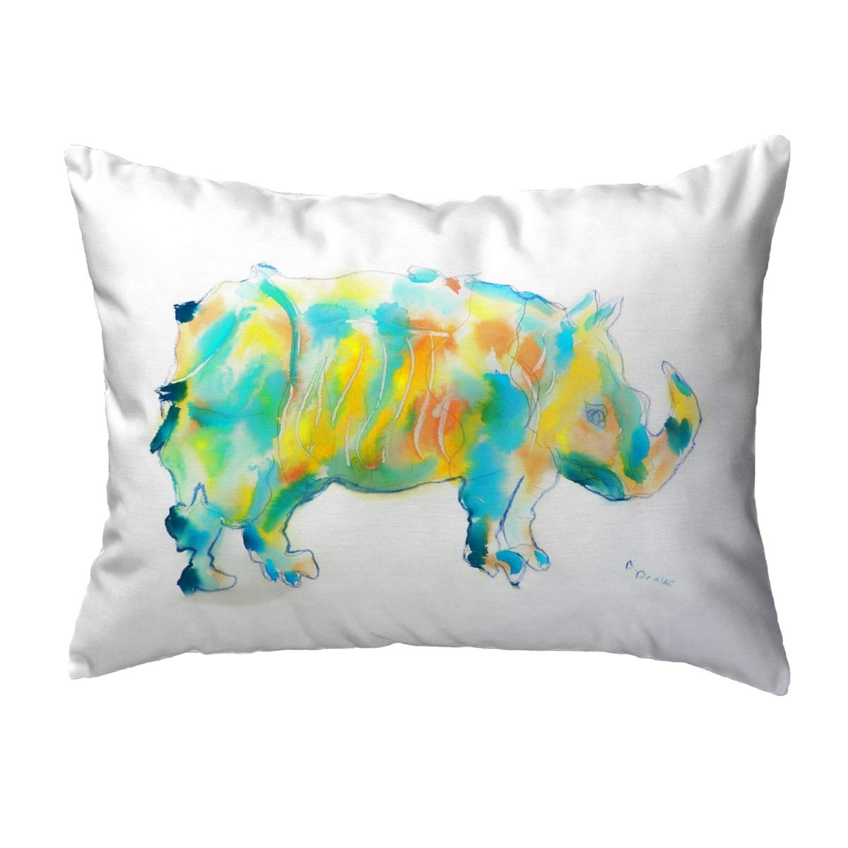 Betsy Drake KS129 Decorative Throw Pillow 11x14 Inches - Multi-Color Cushion for Sofa, Bed, Living Room & Home Decor