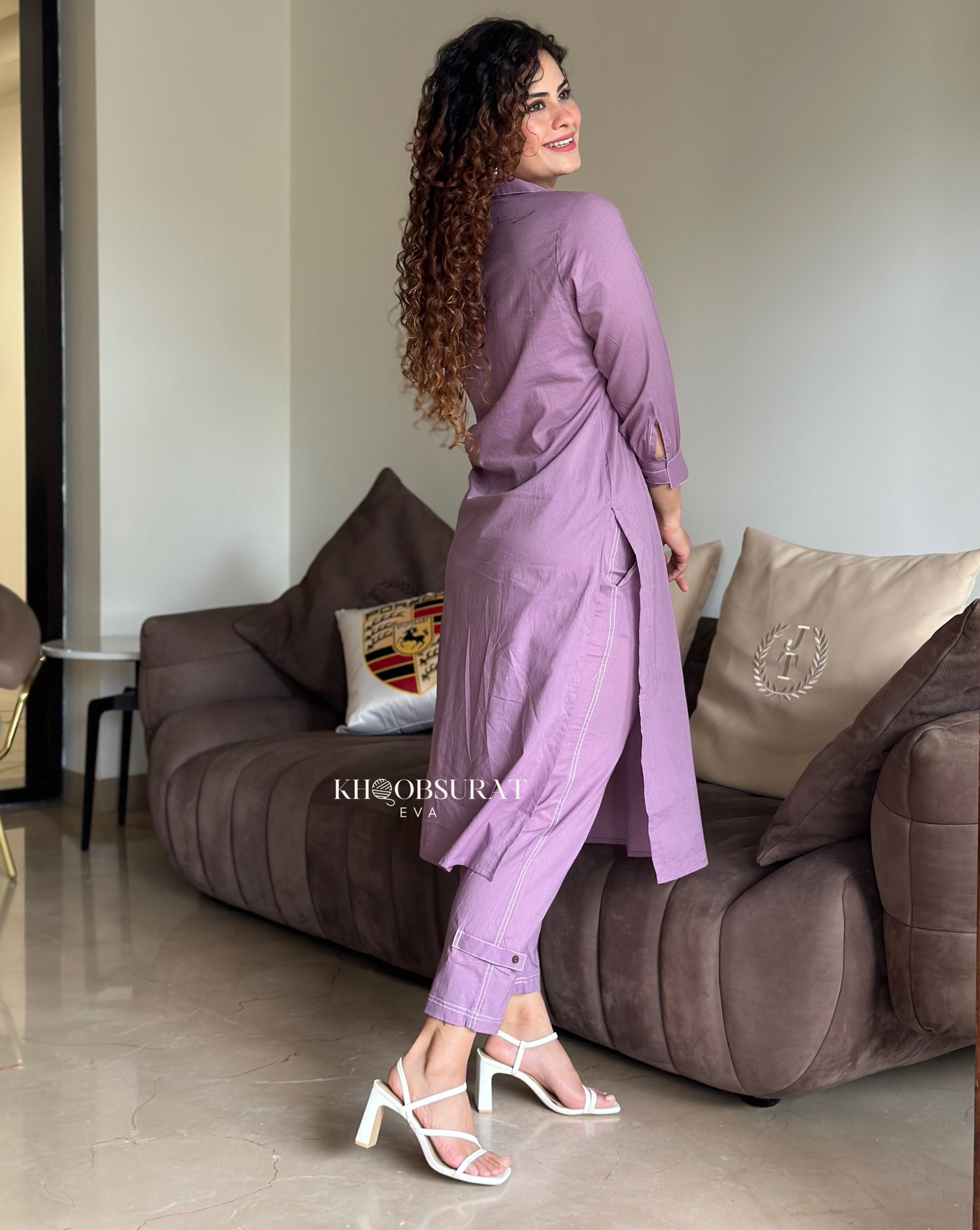 Stylish Cotton Breeze Purple Kurta Set for Women - Comfortable Traditional Indian Outfit for Festivals, Parties & Casual Wear