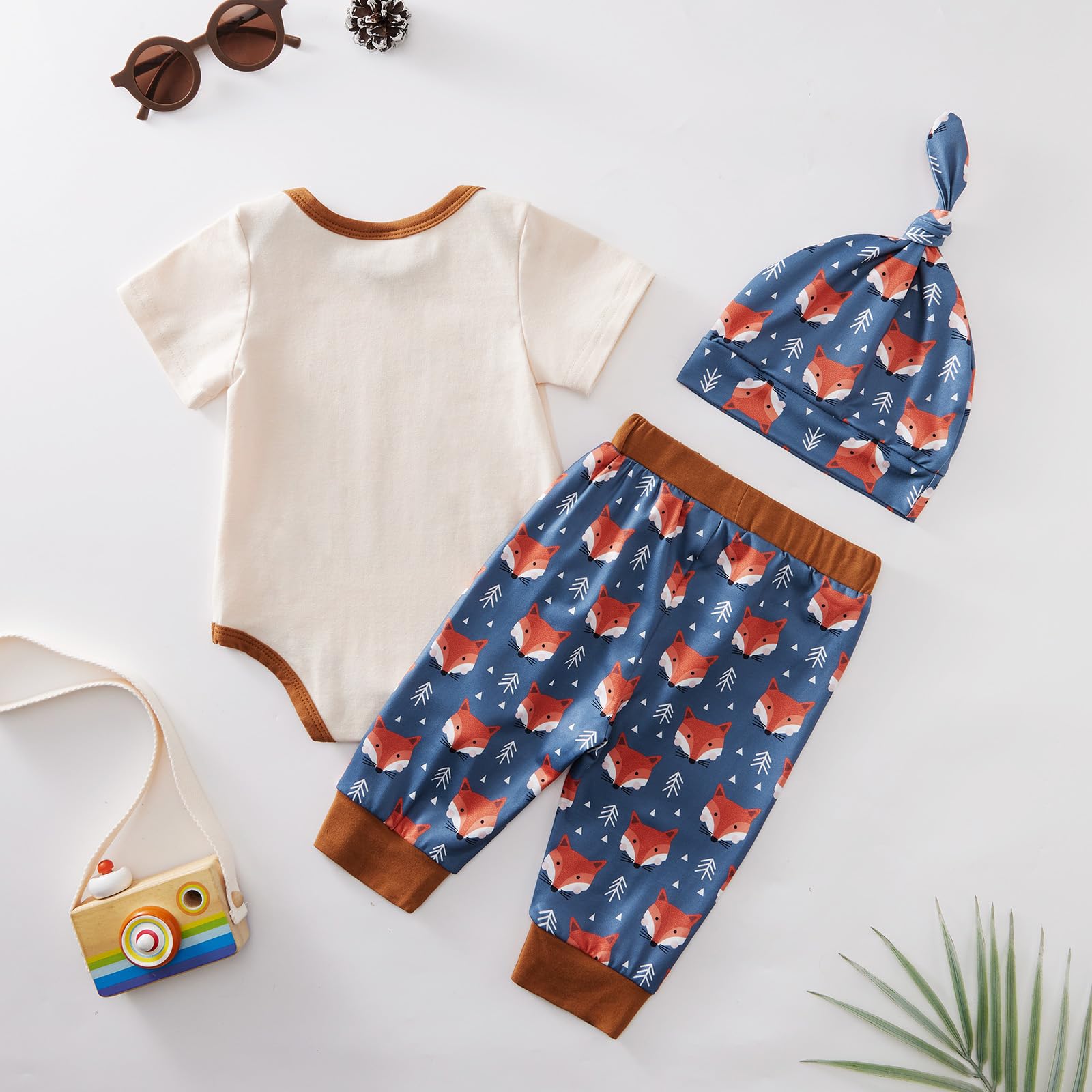 SYNPOS Baby Boy Clothes Set - Cute Animal Print Short Sleeve Outfit for Newborn & Infant (0-3M 3-6M 6-12M 12-18M) - Perfect for Daily Wear, Photo Shoots & Special Occasions