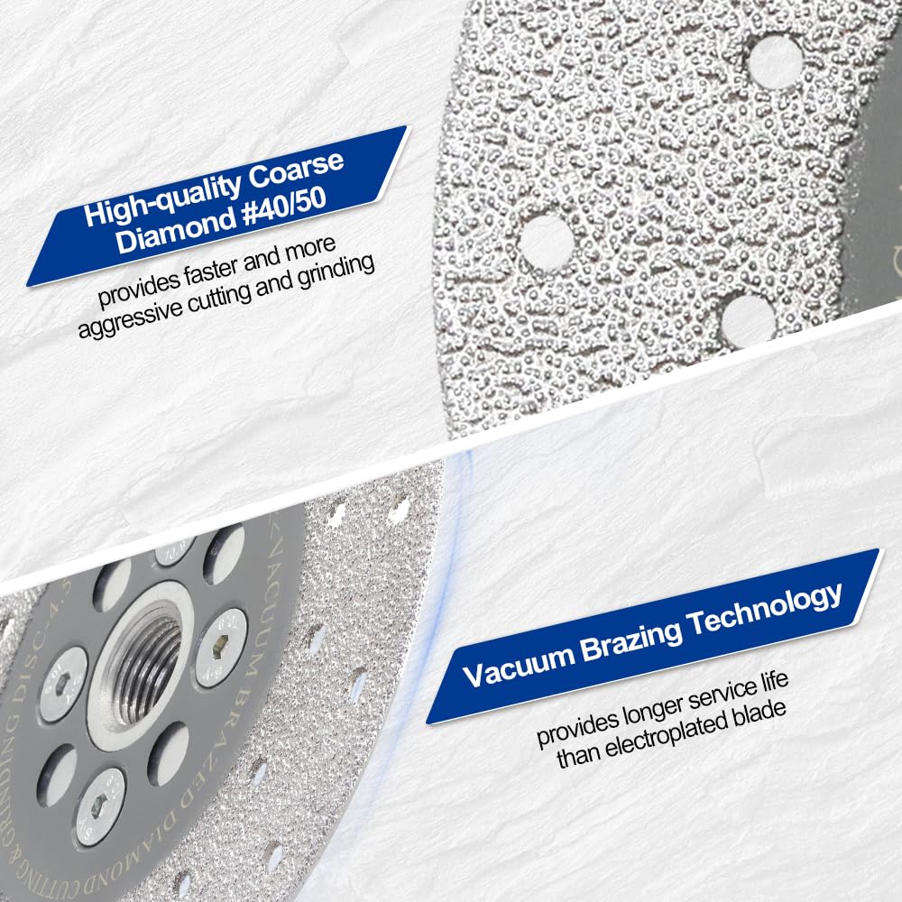 5 Inch Diamond Cutting Wheel for Granite, Marble, Quartz - Fast Cutting & Grinding Disc for Angle Grinder with 5/8-11 Thread (125mm) - Perfect for Countertop Installation, Tile Work & Stone Shaping