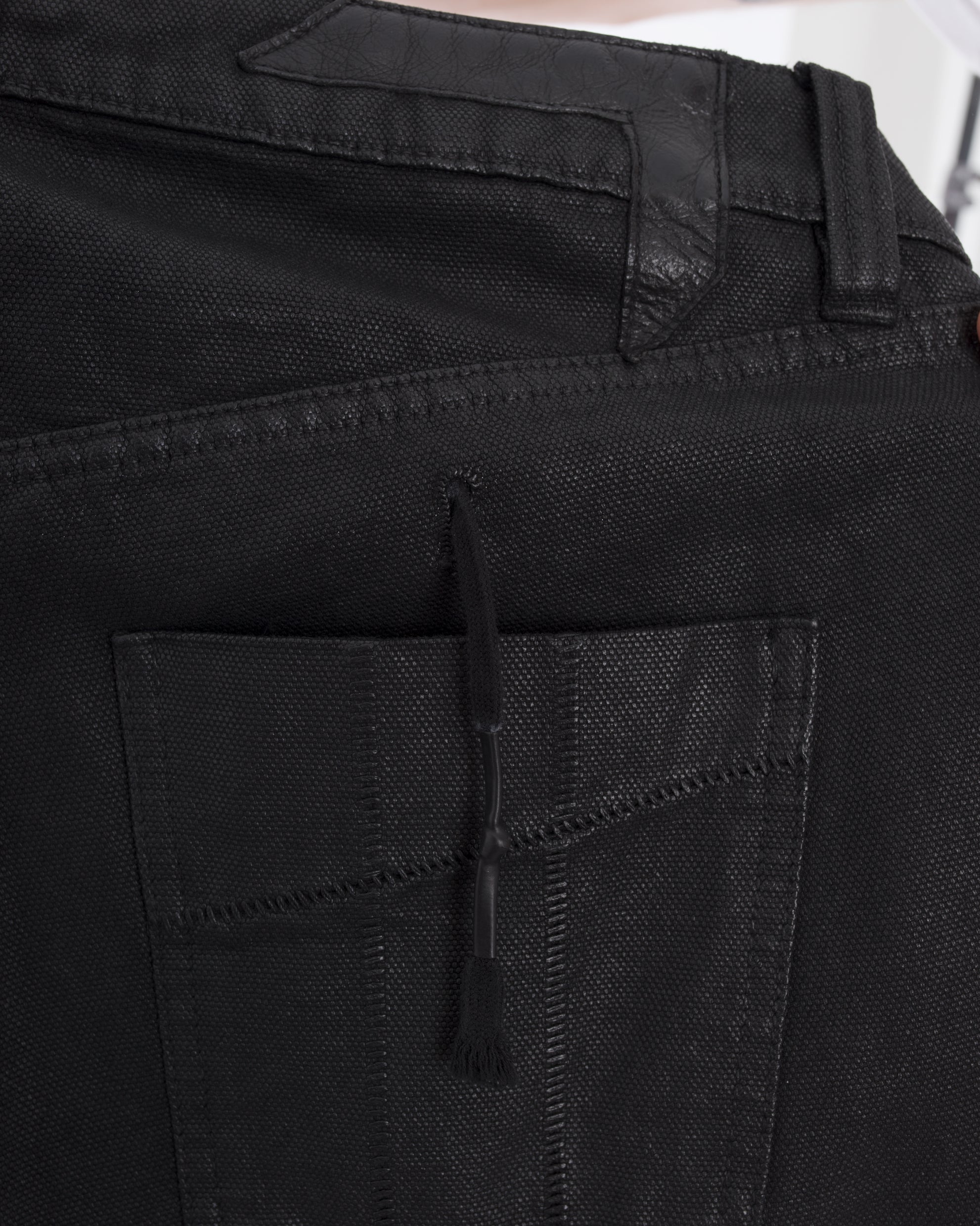 Boris Bidjan Saberi 11 Black Wax Coated Denim Curve Jeans - Size 34 | High-Quality Men's Slim Fit Denim Pants for Urban Streetwear & Fashion Enthusiasts