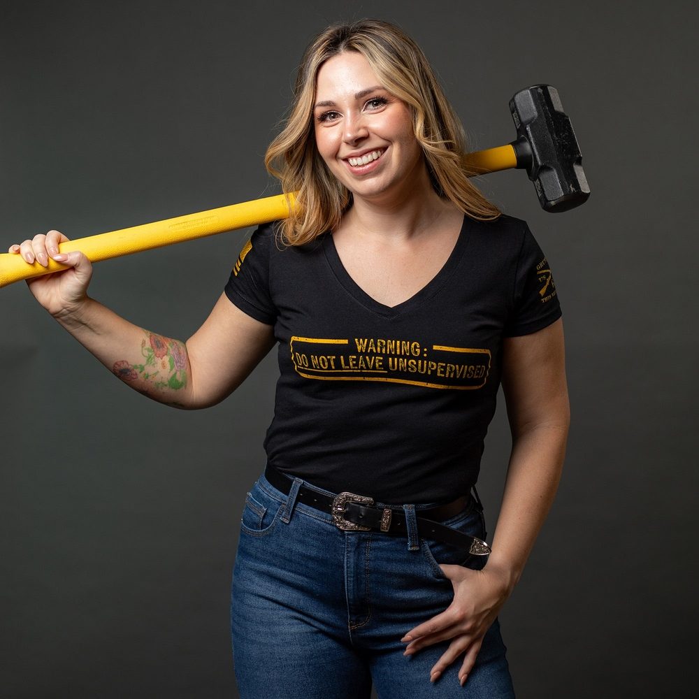 Women's Funny 'Needs Supervision' V-Neck T-Shirt - Black - Perfect for Casual Wear, Gifts & Humorous Outfits