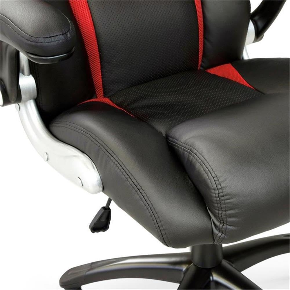 Furniture of America Trevor Black Faux Leather Adjustable Office Chair - Ergonomic Desk Chair for Home & Office Workspace