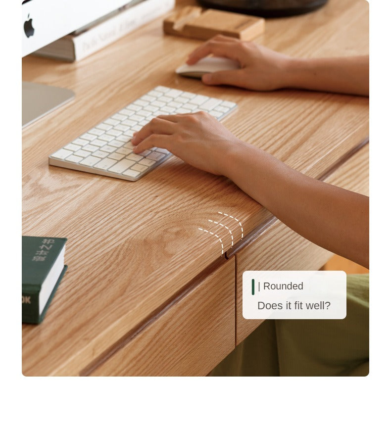 Premium Solid Wood Office Desk - Oak & Beech - Modern Home Office Furniture for Remote Work & Study
