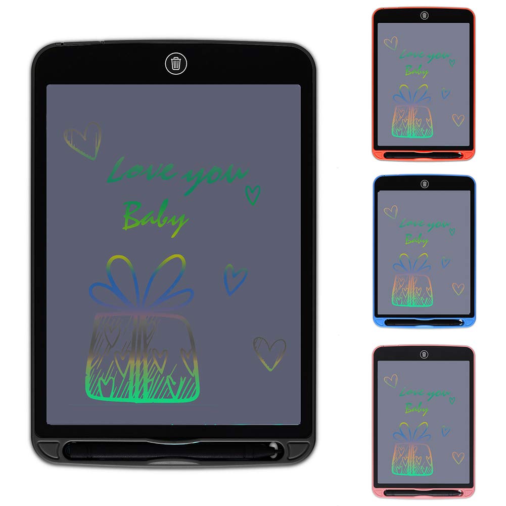 10 Inch LCD Writing Tablet with Lock Screen - Red Digital Notepad for Kids & Adults, Perfect for Notes, Drawing & Shopping Lists at Home, School or Office