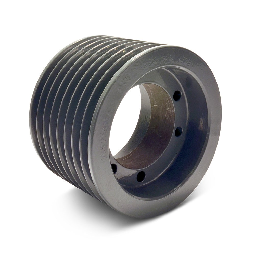 3V508 Narrow V-Belt Sheave - 3V Belt Section, 8 Grooves with SK Bushing - Cast Iron 5