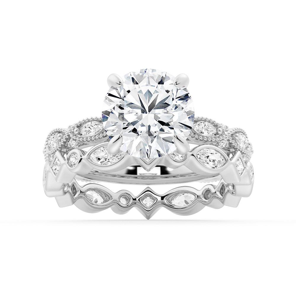 Vintage Infinity Milgrain Round Moissanite Engagement Ring - Elegant Wedding Band for Women, Durable 925 Sterling Silver Jewelry - Perfect for Proposals, Anniversaries & Special Occasions