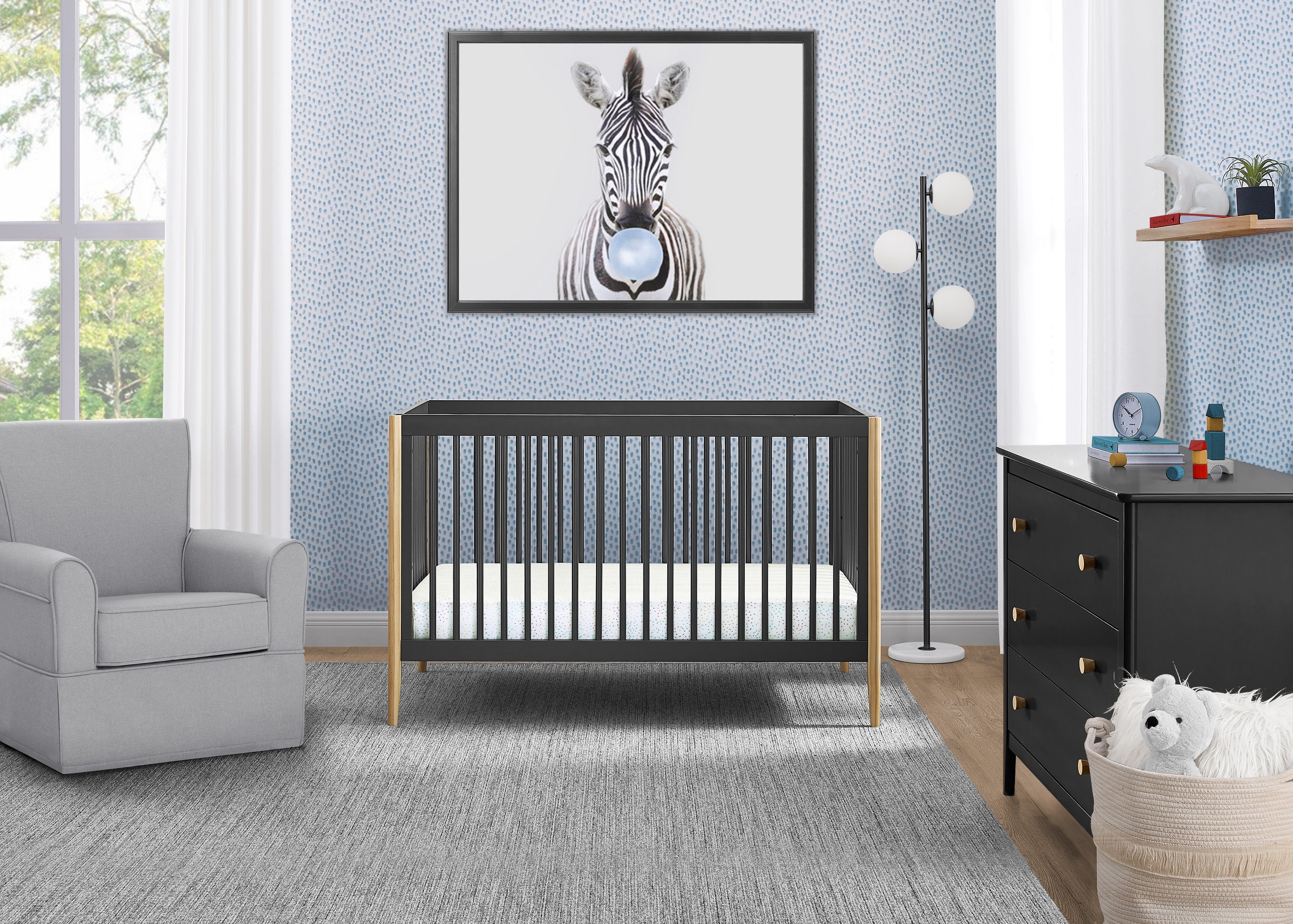 Casey 6-in-1 Convertible Baby Crib - Toddler Bed, Daybed & Full-Size Bed - Safe Nursery Furniture for Newborn to Adult - Perfect for Nursery, Bedroom & Guest Room