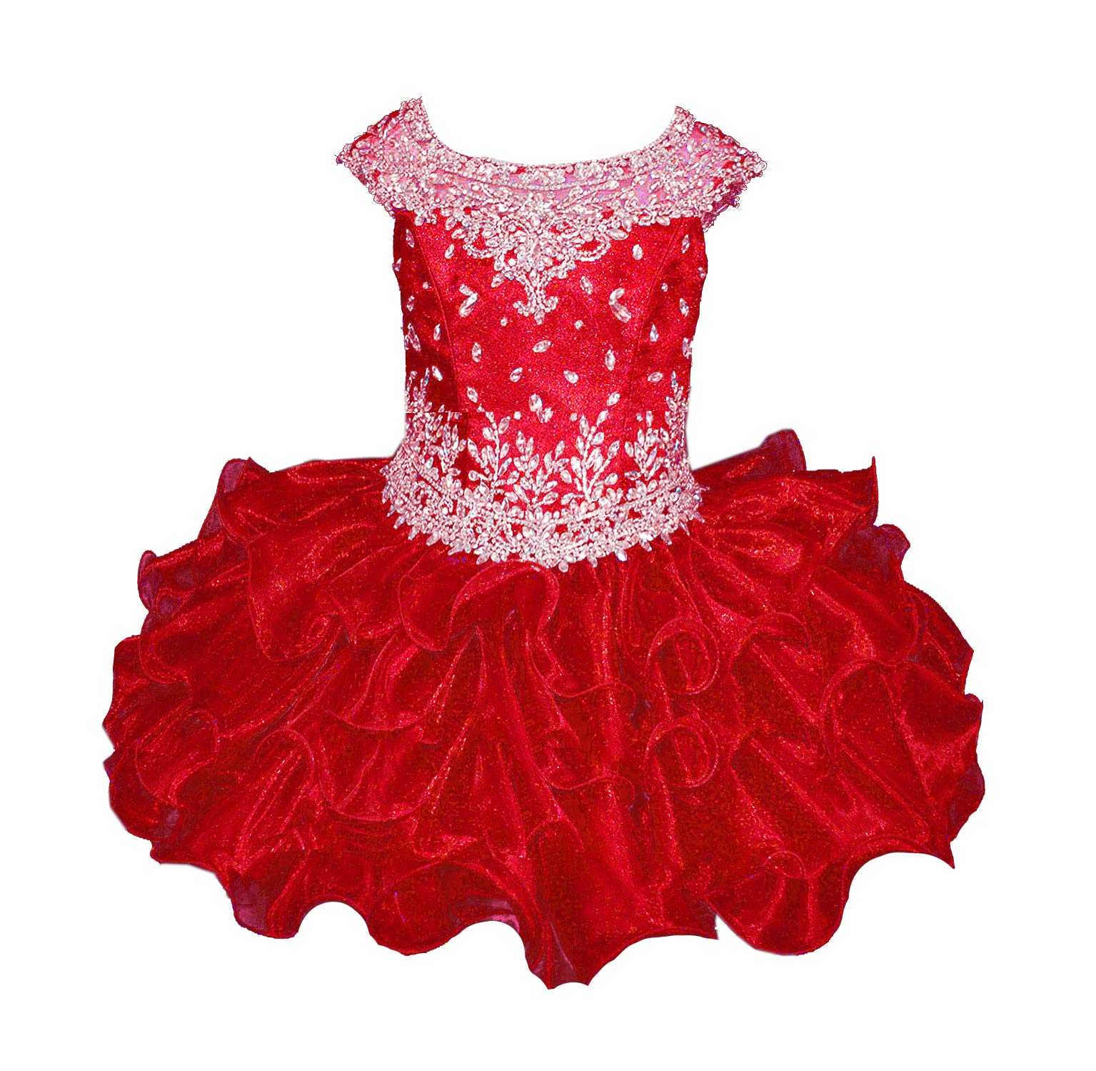 Junguan Baby Toddler Girls Cap Sleeve Cupcake Pageant Dress - ST002 | Infant Birthday Party Tutu Dresses for Special Occasions & Photo Shoots