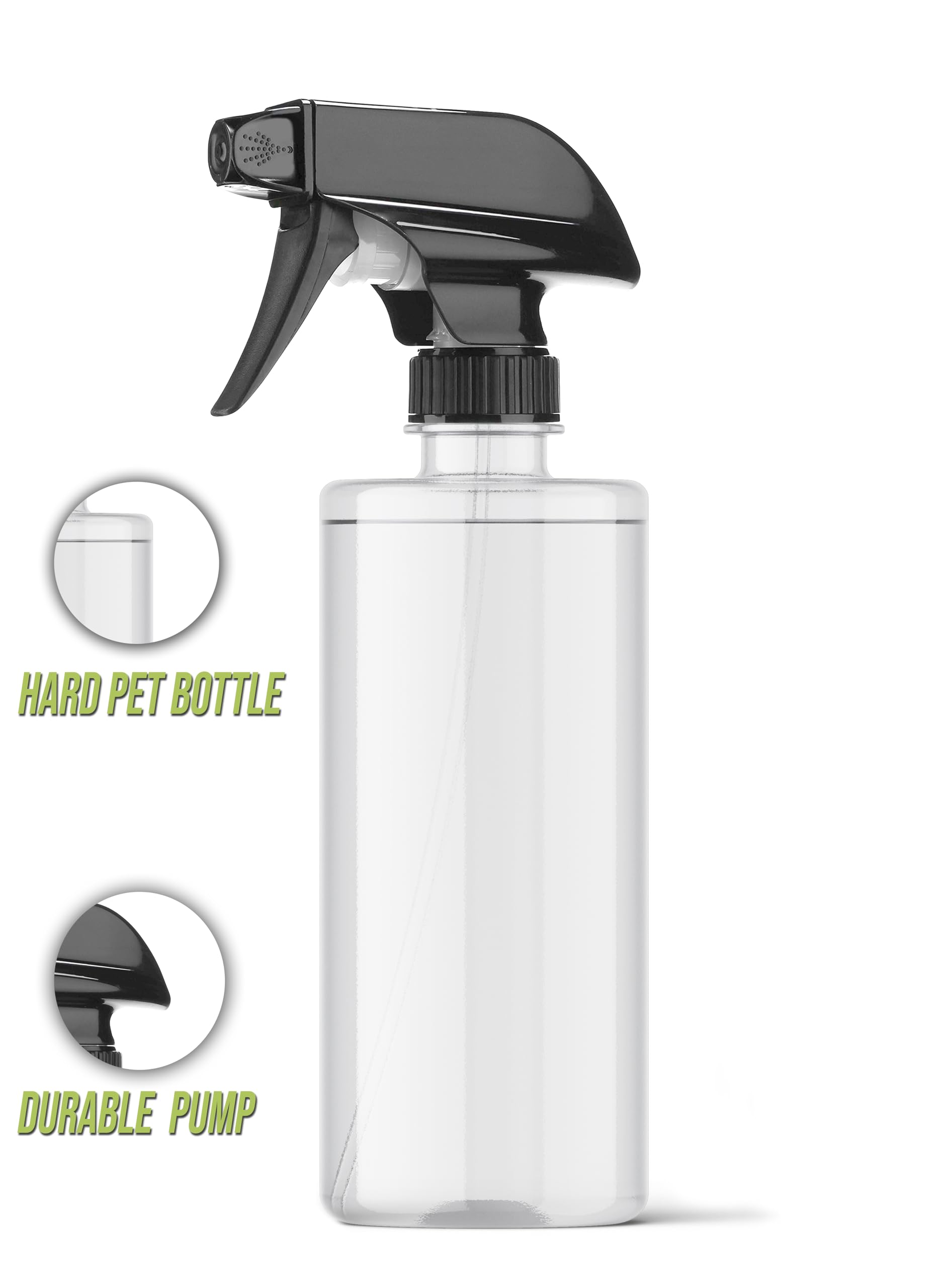 Clear Empty Water Spray Bottles (Pack of 2) - 500ml Refillable Sprayer for Face, Hair, Plants, Cleaning & Beauty - Perfect for Skincare, Gardening, Home & Travel Use