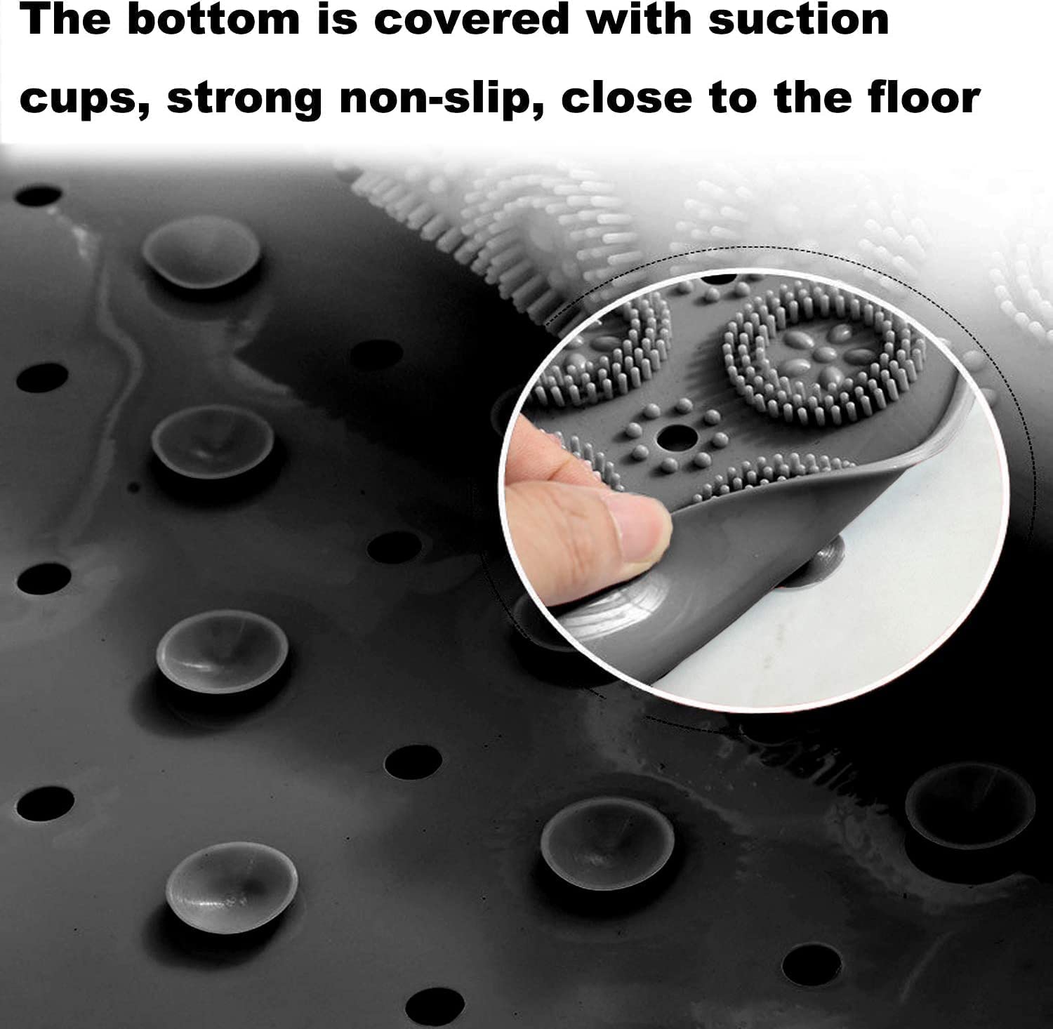 HAMEX Silicone Foot and Back Scrubber Mat - Exfoliating, Softening & Soothing Bath Mat with Non-Slip Suction Cups | Pack of 1 | Perfect for Shower, Bathtub & Spa Relaxation