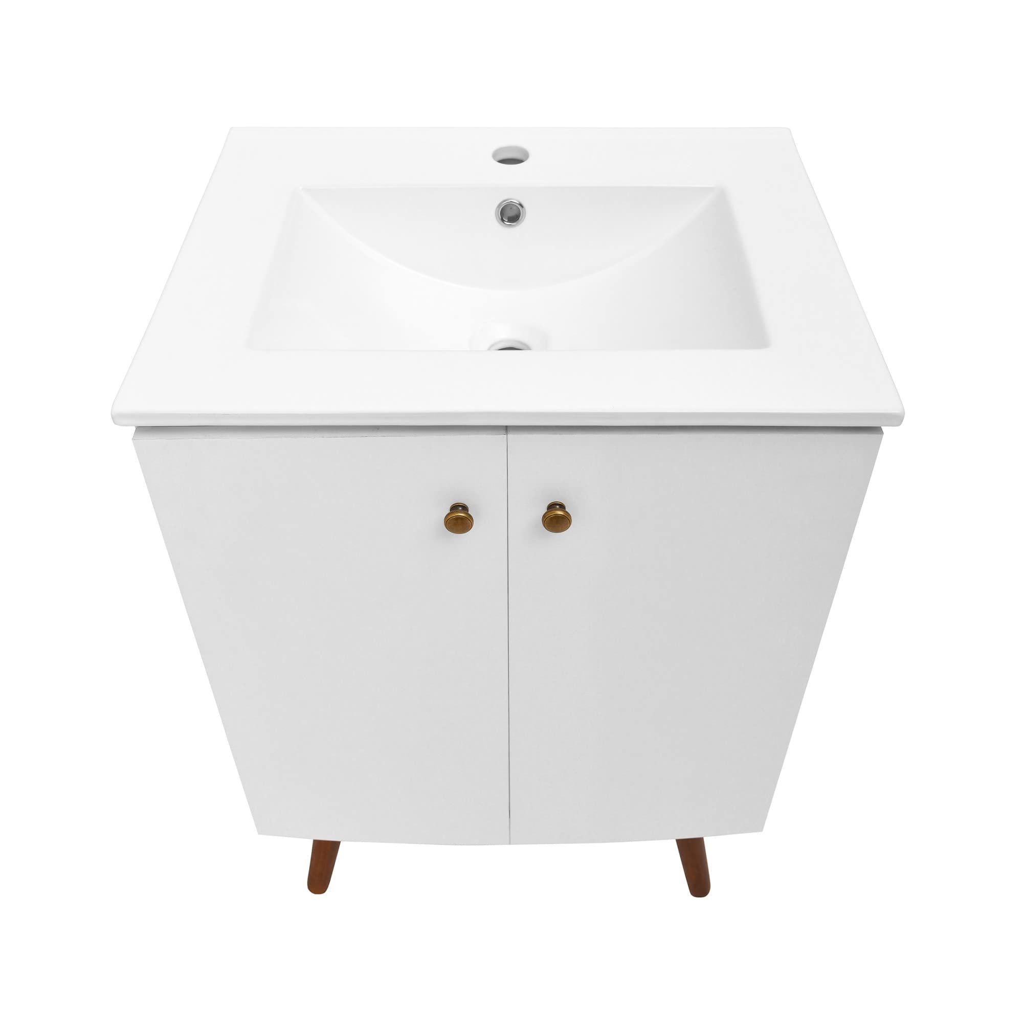 Swiss Madison Manoir 24 Inch White Bathroom Vanity with Sink - Modern Space-Saving Vanity for Small Bathrooms & Powder Rooms