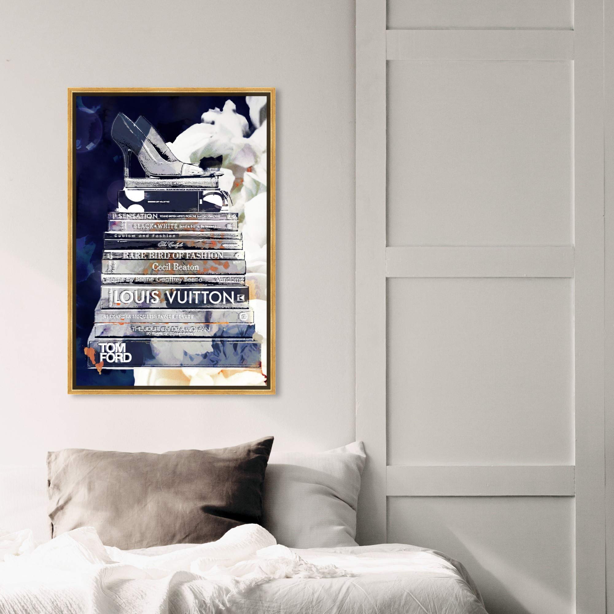 Oliver Gal Artist Co. 'Deep Thoughts' Framed Wall Art - 20x30 Inch Blue & White Canvas Prints for Home Décor | Perfect for Living Room, Bedroom & Office Decorations