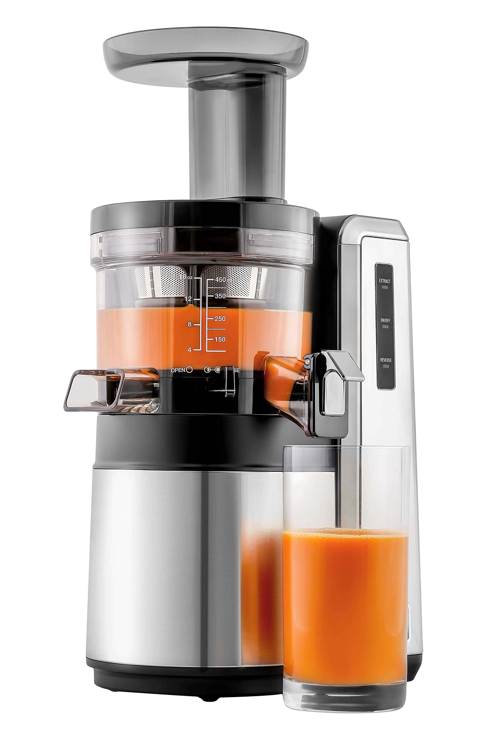 HUROM HZ Slow Juicer - Cold Press Masticating Juicer for Fruits & Vegetables, Quiet & High Juice Yield, Easy to Clean, BPA-Free (Silver) - Perfect for Healthy Juicing, Detox, and Smoothies at Home