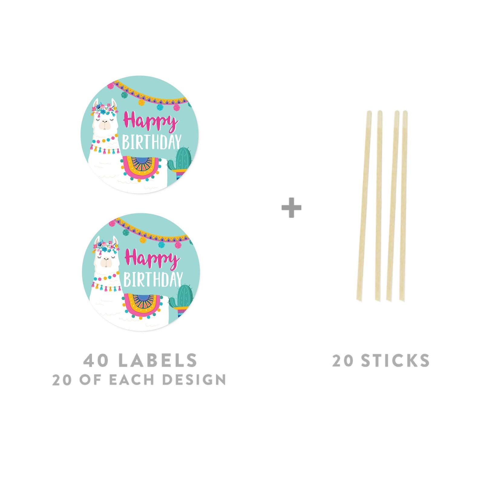 Personalized Llama and Cactus Cupcake Toppers - 20-Pack Bohemian Party Decor for Birthdays, Baby Showers & Weddings - Custom Alpaca Theme for Emma's 16th Birthday Celebration