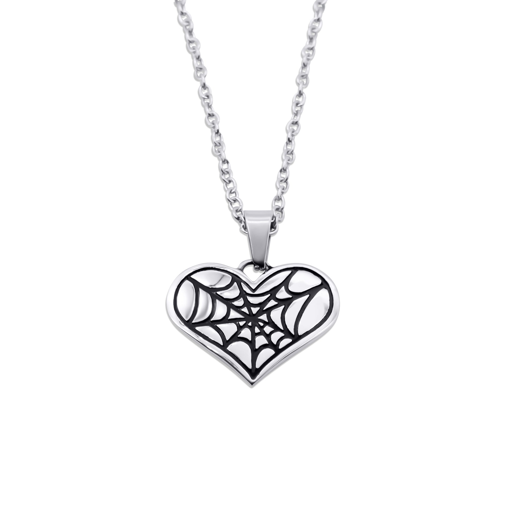 Elegant Cobweb Heart Necklace for Women - Dainty Gothic Jewelry Gift for Valentine's Day, Anniversary & Romantic Occasions