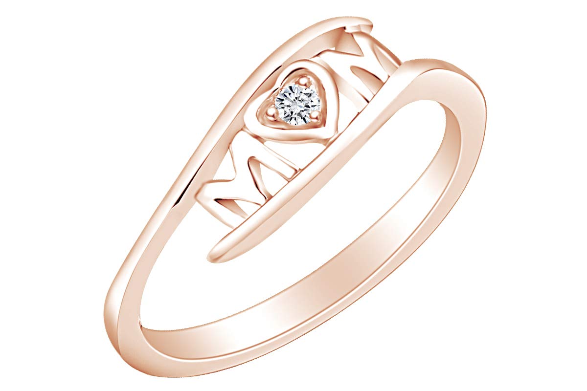 14k Gold Over Sterling Silver Heart Promise Ring with White Cubic Zirconia - Perfect Mother's Day Gift, Anniversary Jewelry & Romantic Present for Her