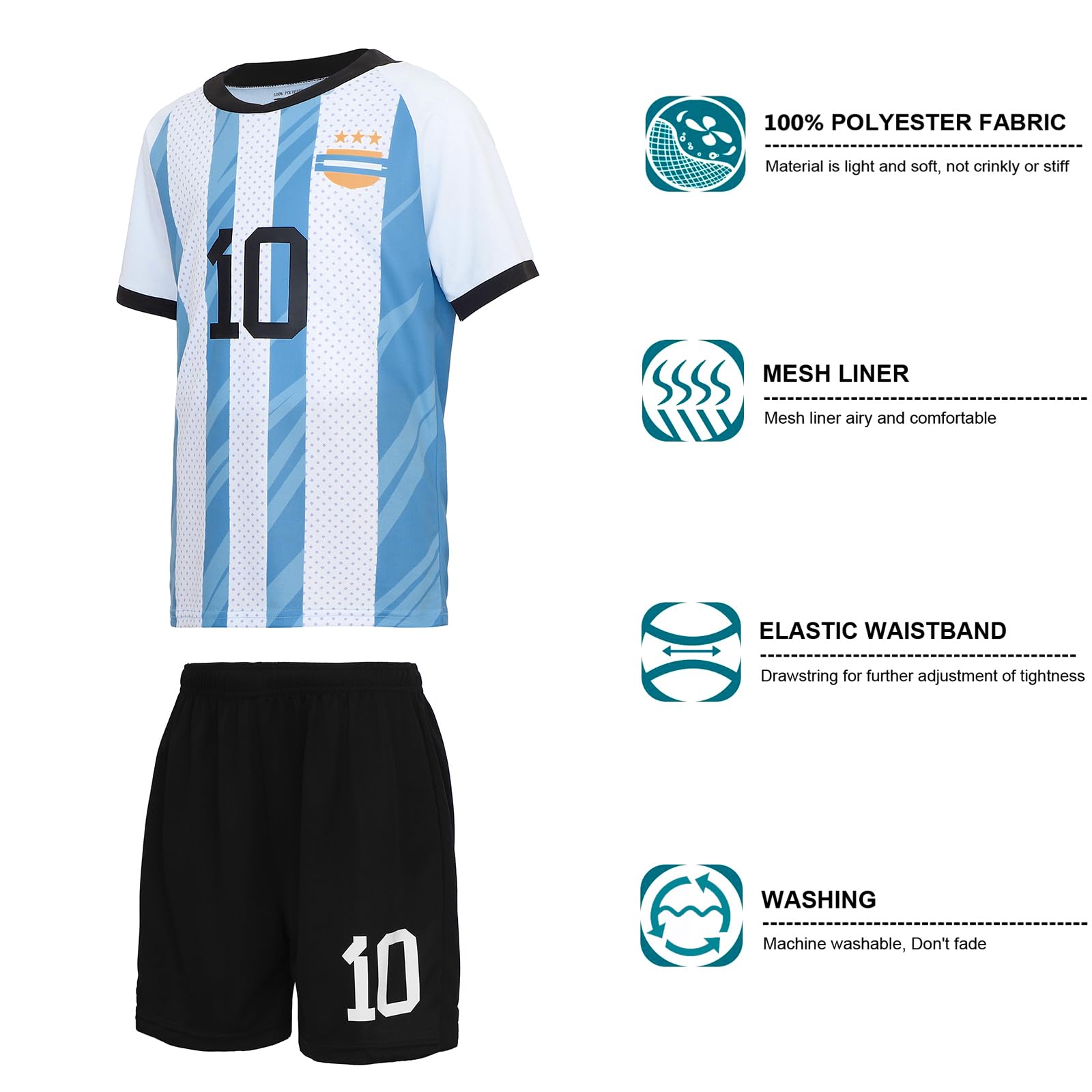 **Kids Soccer Jerseys for Boys & Girls - Youth Football Training Uniform Set - Perfect for Games, Practice & Fan Gifts**