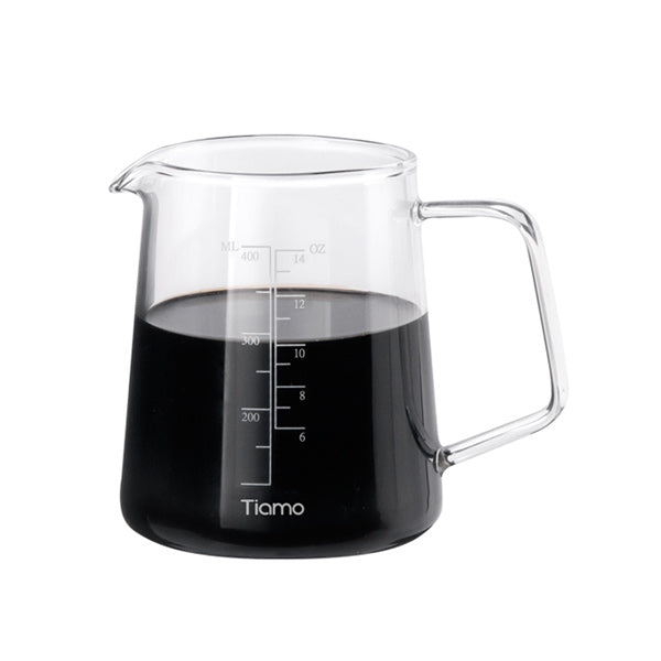 Premium Tiamo Glass Range Server - Elegant & Durable Coffee & Tea Serving Carafe for Home, Cafe & Restaurant Use
