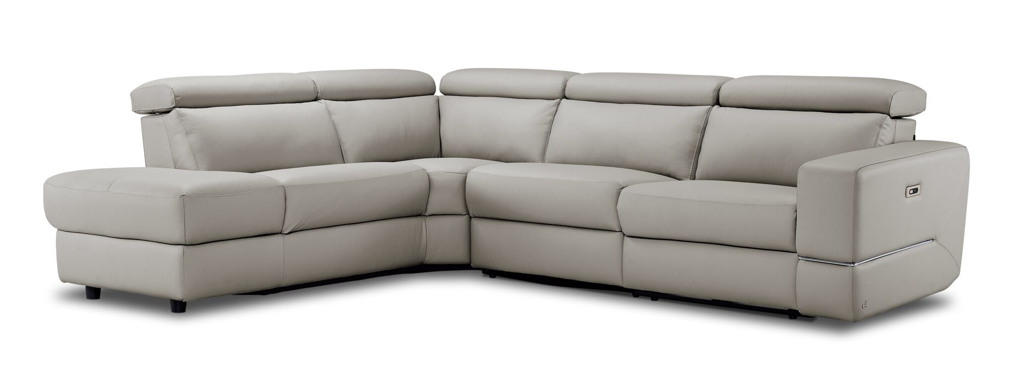 Bianca 3-Piece Power Reclining Sectional Sofa with Left-Facing Chaise in Cream | Modern L-Shaped Living Room Furniture for Home Theater & Family Gatherings
