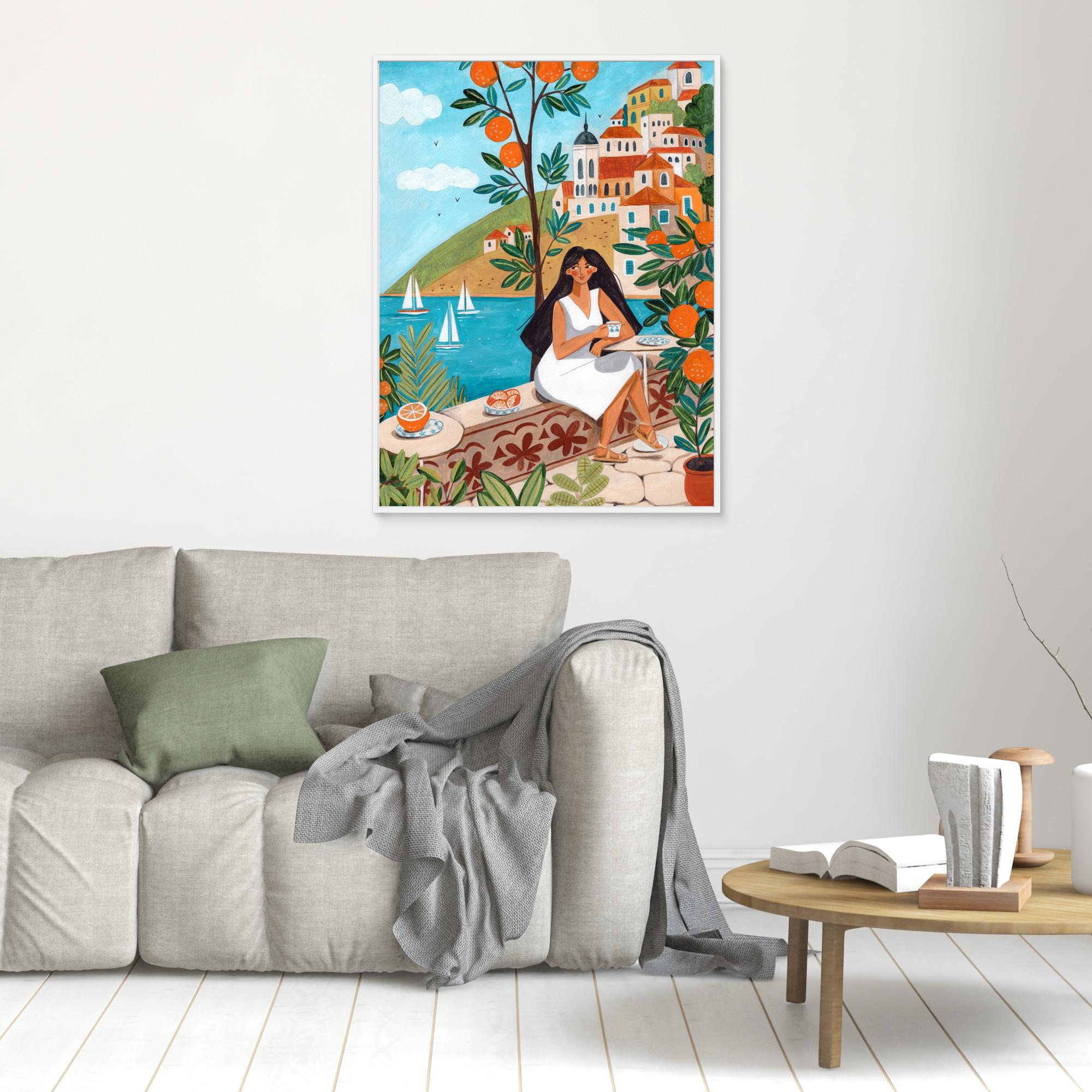 Caroline Bonne Müller Mediterranean Coast Woman Canvas Print - Stunning Beach Wall Art for Living Room, Bedroom & Office Decor