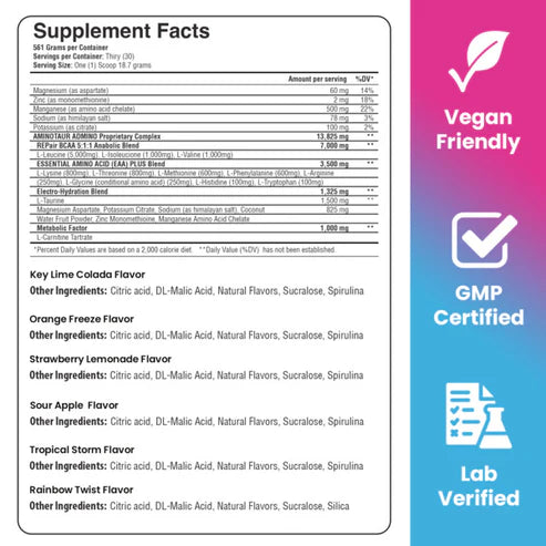 AminoTaur Essential™ - 11.5g Amino Acids with BCAA & EAA Blend for Muscle Recovery & Hydration | 30 Servings | Post-Workout Supplement for Athletes & Fitness Enthusiasts