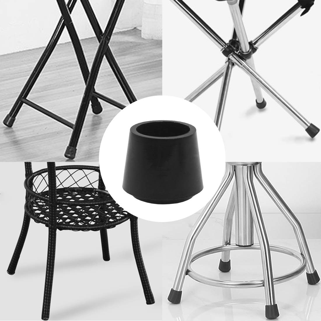 16Pcs Rubber Chair Leg Tips Caps 1 Inch - Non-Slip Furniture Protectors for Hardwood Floors & Noise Reduction (Ideal for Dining Chairs, Office Desks & Home Furniture)