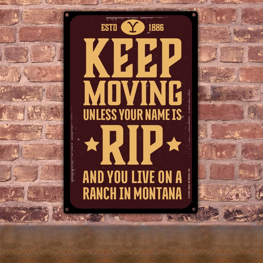Yellowstone National Park Keep Moving Unless You Are RIP Vintage Metal Sign - Rustic Wall Decor for Home, Bar, Garage & Man Cave