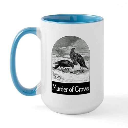 White/Blue Inside - Murder Of Crows Large Mug