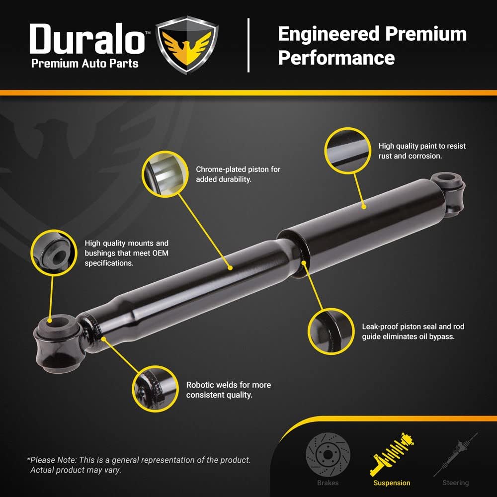 Duralo 194-1191 Rear Shock Absorber for Jeep Wrangler 2007-2018 Models - Heavy Duty Replacement Part for Off-Road & Daily Driving