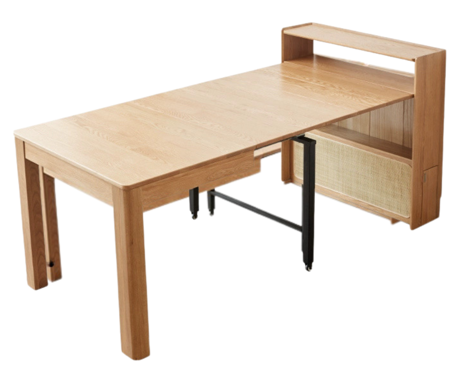 42.1-66.9x33.1x37.8 inch / 107.2-170.2x84x96сm/ Natural Wood Color/ Telescopic dining table