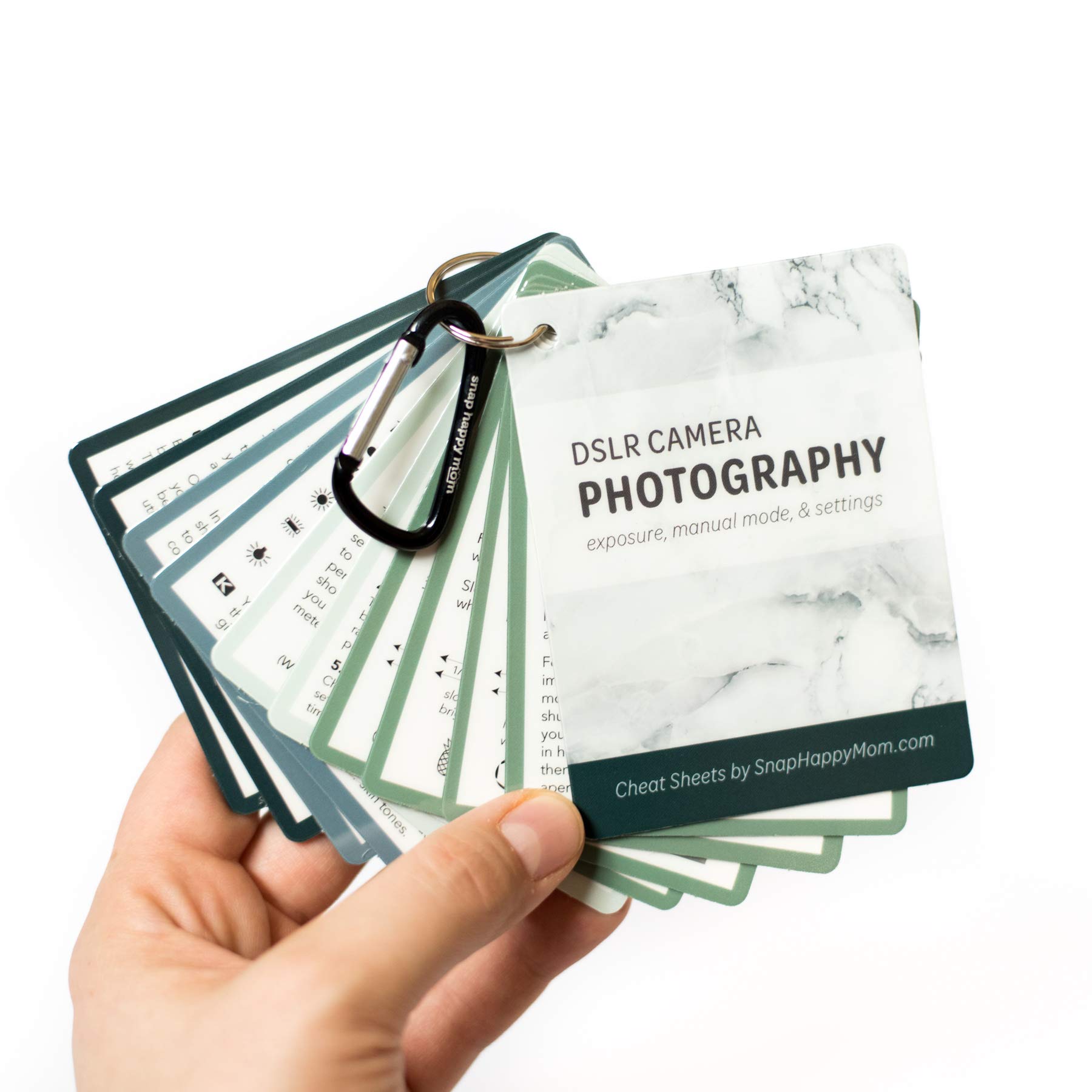 DSLR Cheat Sheet Cards for Canon, Nikon & Sony Cameras - Durable Plastic Quick Reference Photography Guide | Camera Settings, Exposure & Manual Mode Help | Perfect for Beginners & Outdoor Photography